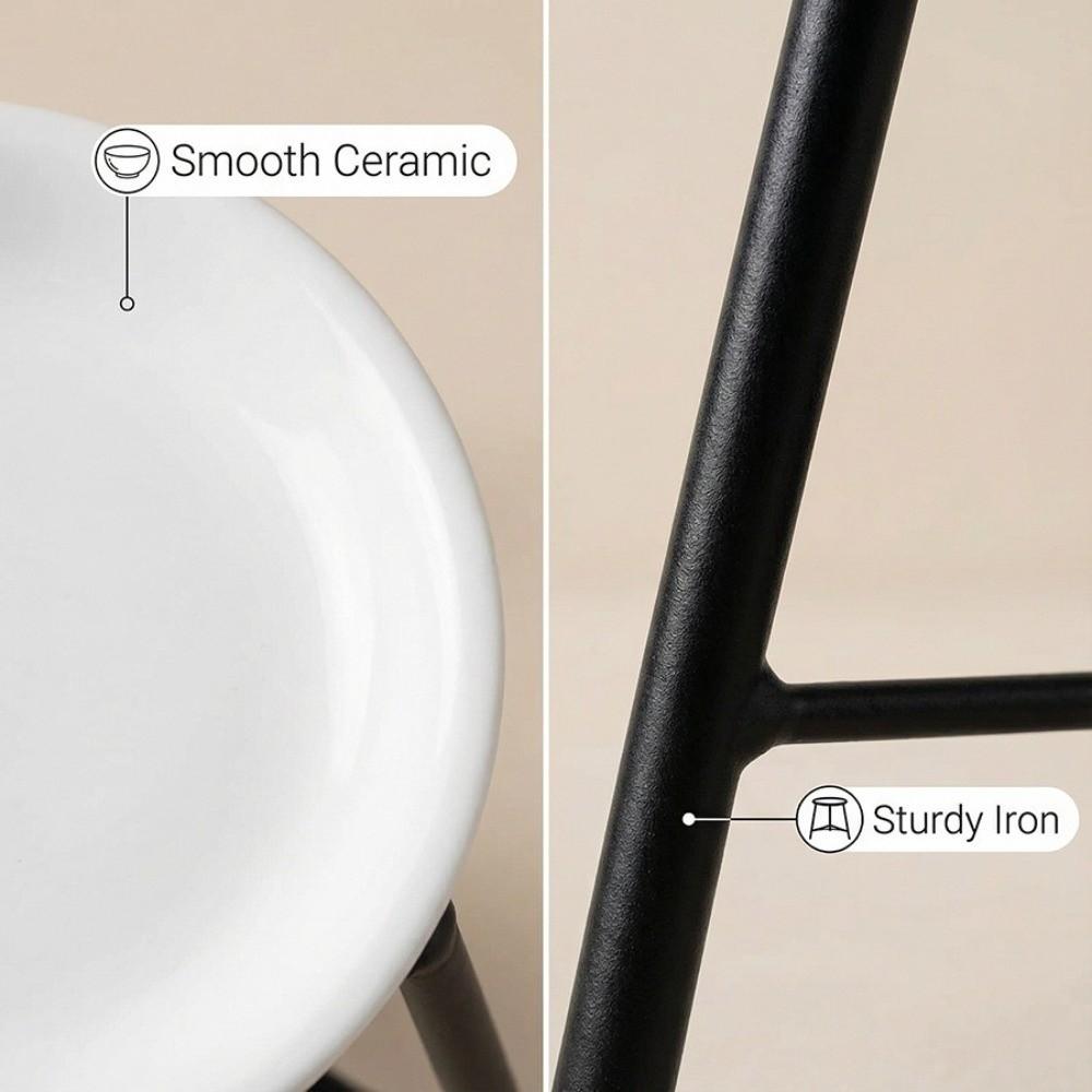 Ceramic Bowl Aromatherapy Stove Iron Base Tealight Holder Aroma Diffuser  Living Room