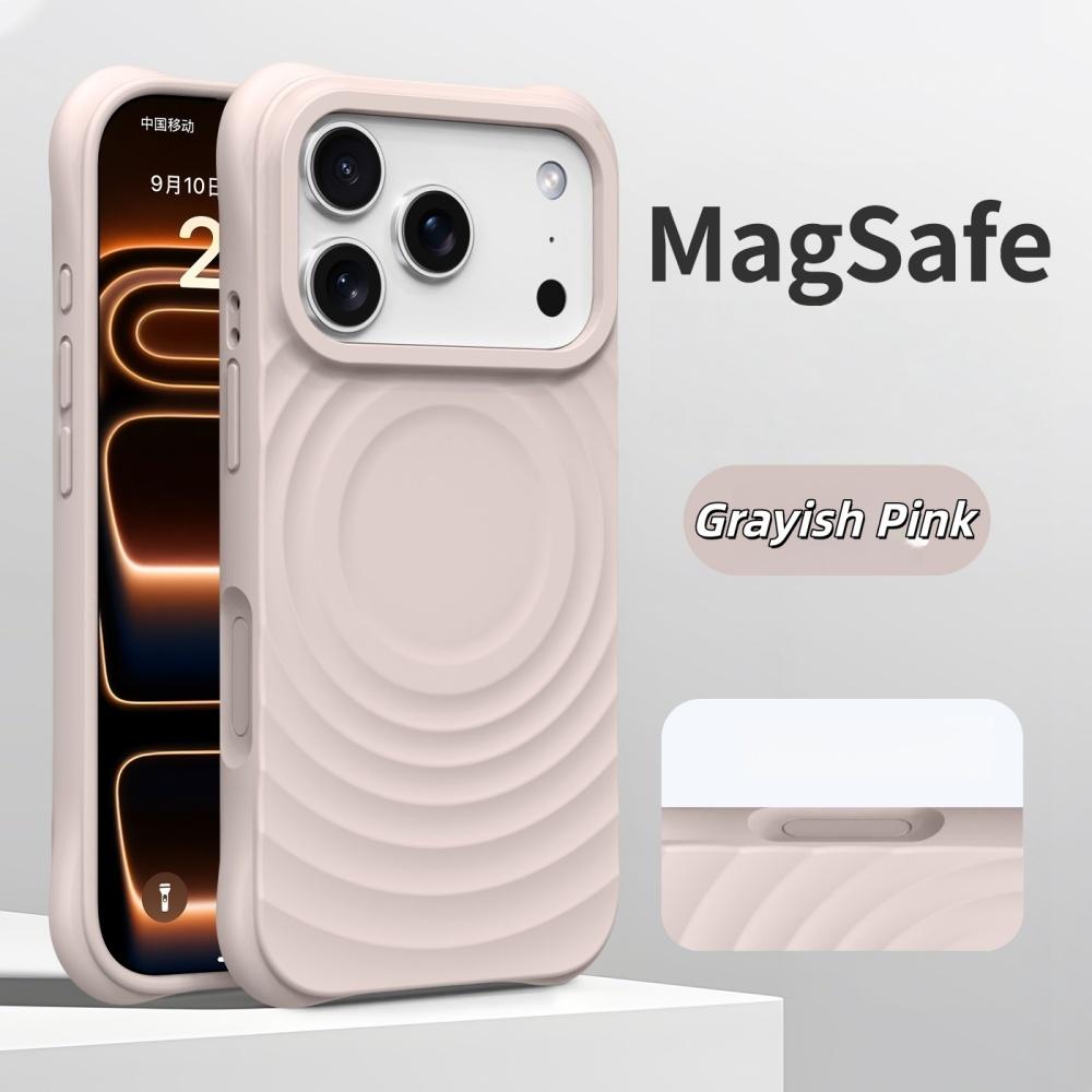 Coque de téléphone magnétique pour iPhone 17Pro Air 16 15 14 17 Pro Max Étui pour charge sans fil Magsafe Silicone Ondulation de l'eau Souple Coque