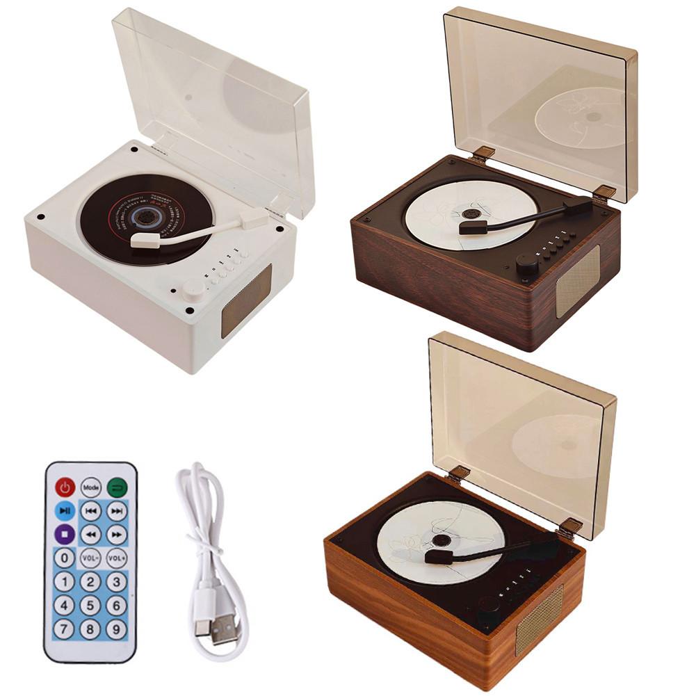 Light Luxury Retro CD Player Rechargeable Bluetooth-Compatible 5.0 Music Player Portable Desktop Speaker