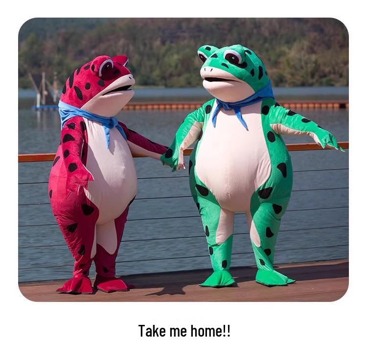 Huluwa Inflatable Frog Cartoon Mascot Costume - Toad Spirit Doll Outfit