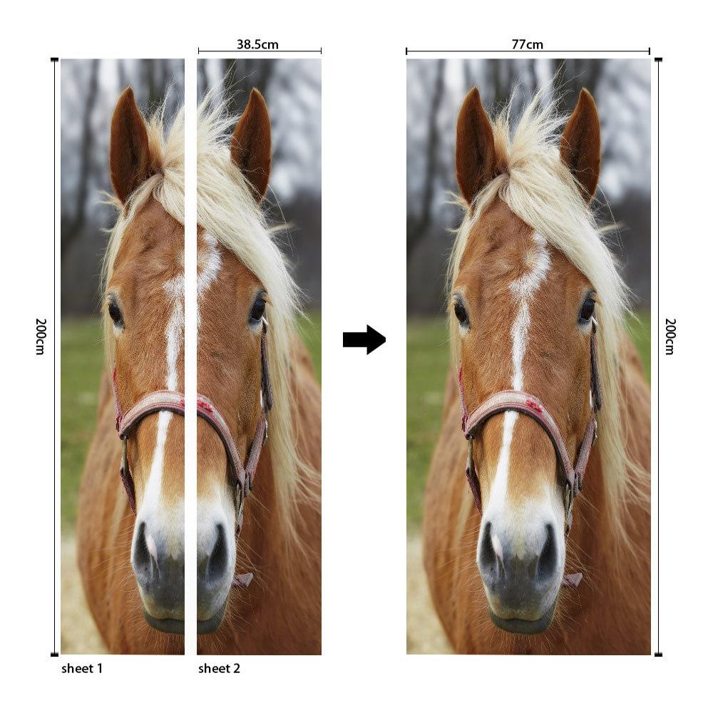 Meiji Creative Environmental Protection Stallion 3D Door Sticker Renovation Self-Adhesive Bedroom Wall Sticker Direct Sales Door Frame