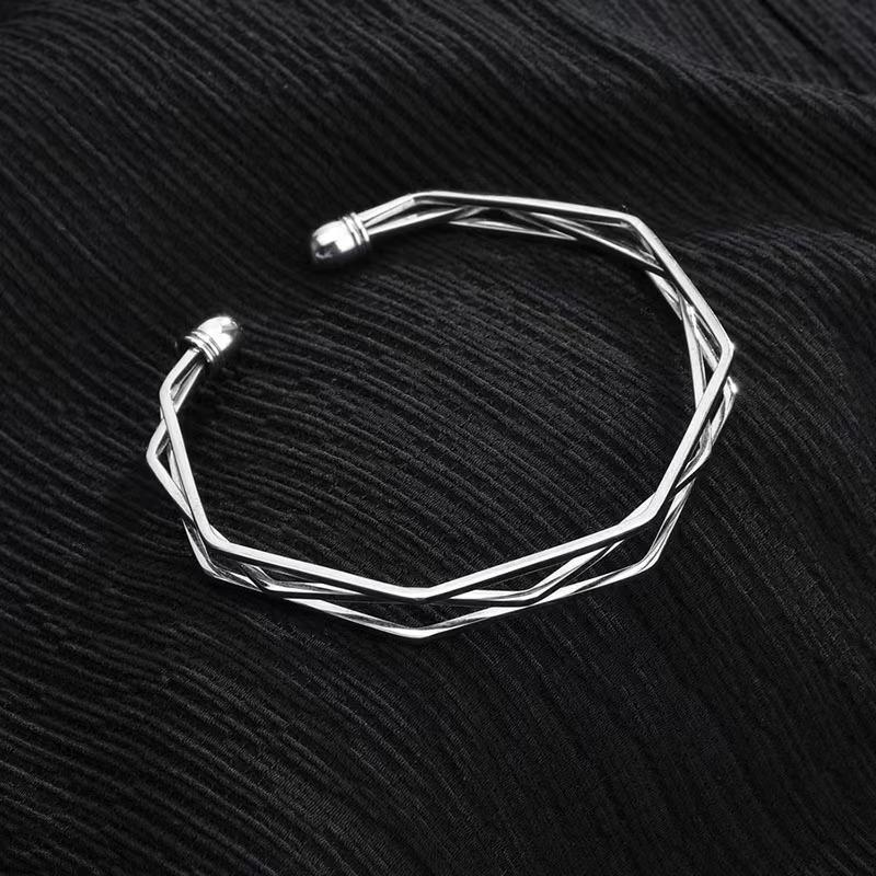 Simple Personality Multi-Layer Irregular Geometric Bracelet Cold Wind Three-Layer Open Bracelet Female
