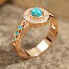 Vintage Bohemian Geometric Hollow Carved Floral Ring Women's  Ethnic Style Holiday Accessories Jewelry Gifts