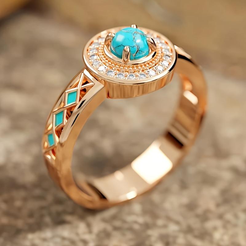 Vintage Bohemian Geometric Hollow Carved Floral Ring Women's Ethnic Style Holiday Accessories Jewelry Gifts
