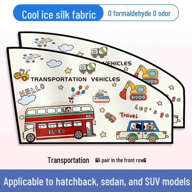 Magnetic Car Window Sun Shade - Kids Sun Protection & Privacy Retractable Curtain