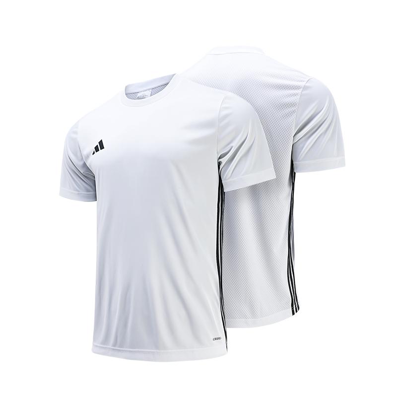 Adidas Commercial Teamwear Jersey Comfortable Breathable Round Neck Short Sleeve Football Shirt Men Tops White JW9917