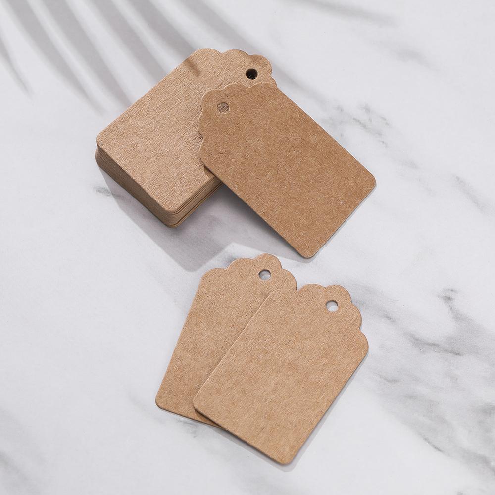 100ks/šarže 5*3cm Etiketa na balení Hnědá Kraft /černá/bílá Papírové štítky DIY Štítek na šperky Štítek na zdobení svatebního dárku