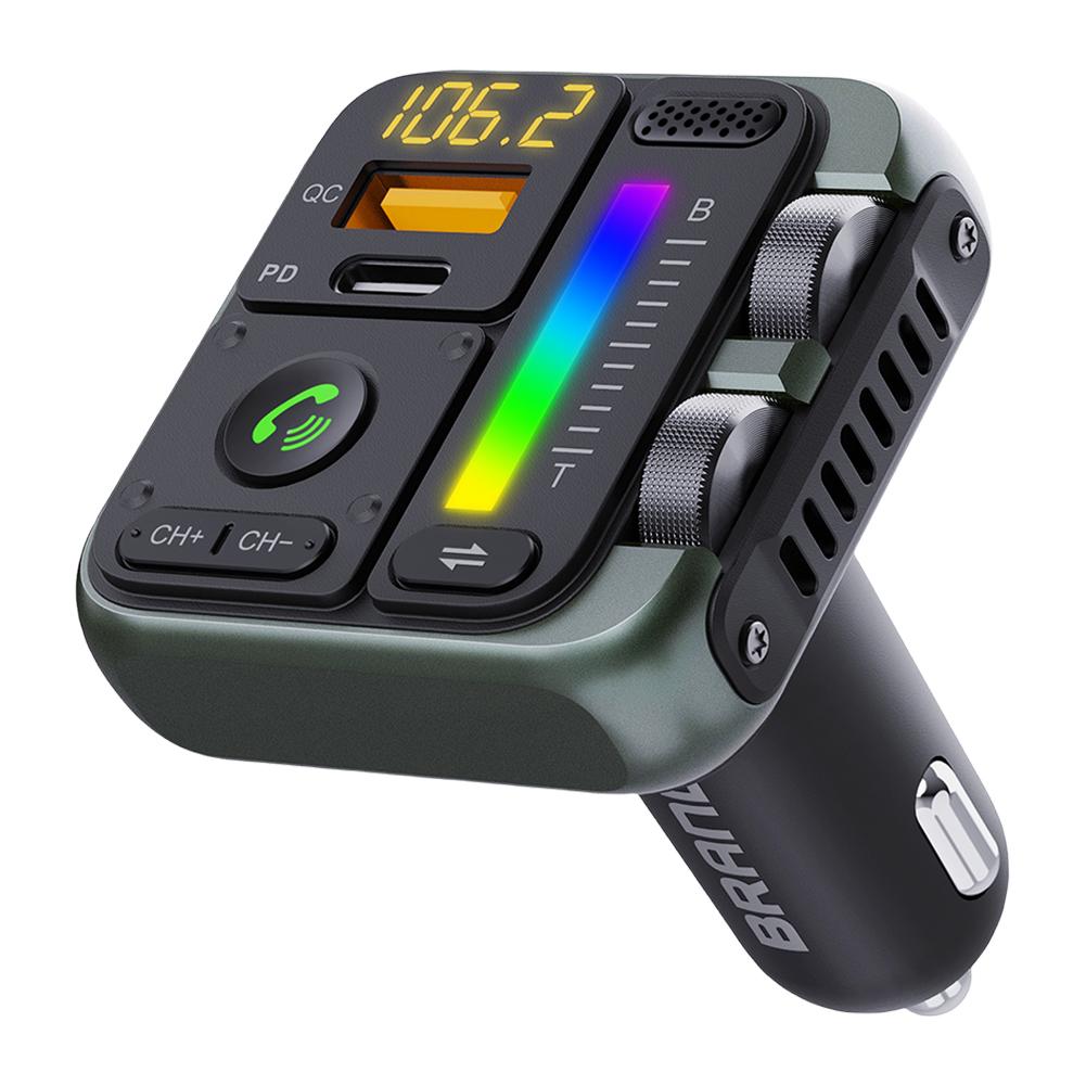 

Аудио MP3-плеер Bluetooth 5.3 Автомобильный беспроводной FM-передатчик Handsfree автомобильный комплект Поддержка U Disk Быстрое зарядное устройство Type C PD HIFI Stereo