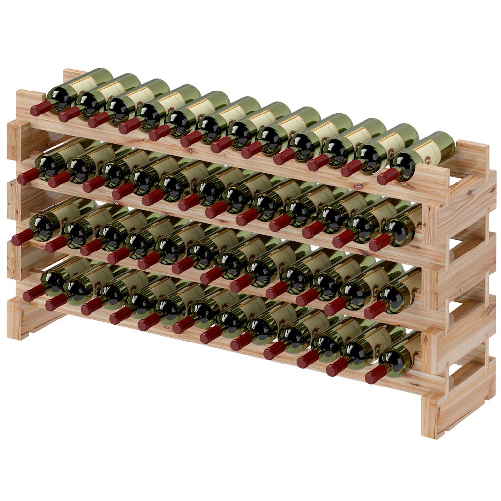 Wooden Crate for 48 Bottles 114x28x56.5cm Natural Wood