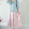 Chinese Tang Dynasty Style Hanfu Printed Tang Robe Top Waist Skirt Modified Daily Suit For Women