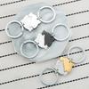 Cute Cartoon Rabbit Stainless Steel Keychain Lovely Animal Design Fashion Couple Keyring Practical Valentine's Day Gift