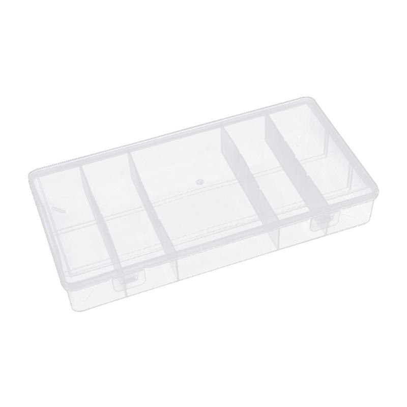 

Clear Plastic Eyelash Tool Case With 5 Sections And Protective Lid Storage Box For Beauty Salon Supplies 1