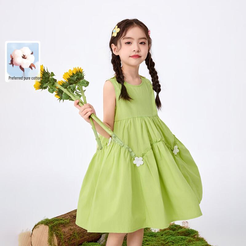 

Девочки Платье без рукавов с 3D-цветочным украшением 110