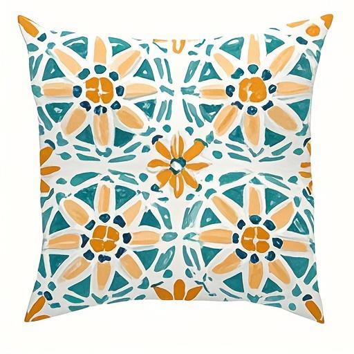 Colorful Floral Pattern Pillowcase ,Sofa Bedroom Cushion Cover, Single-sided Printing, Without Pillow Core