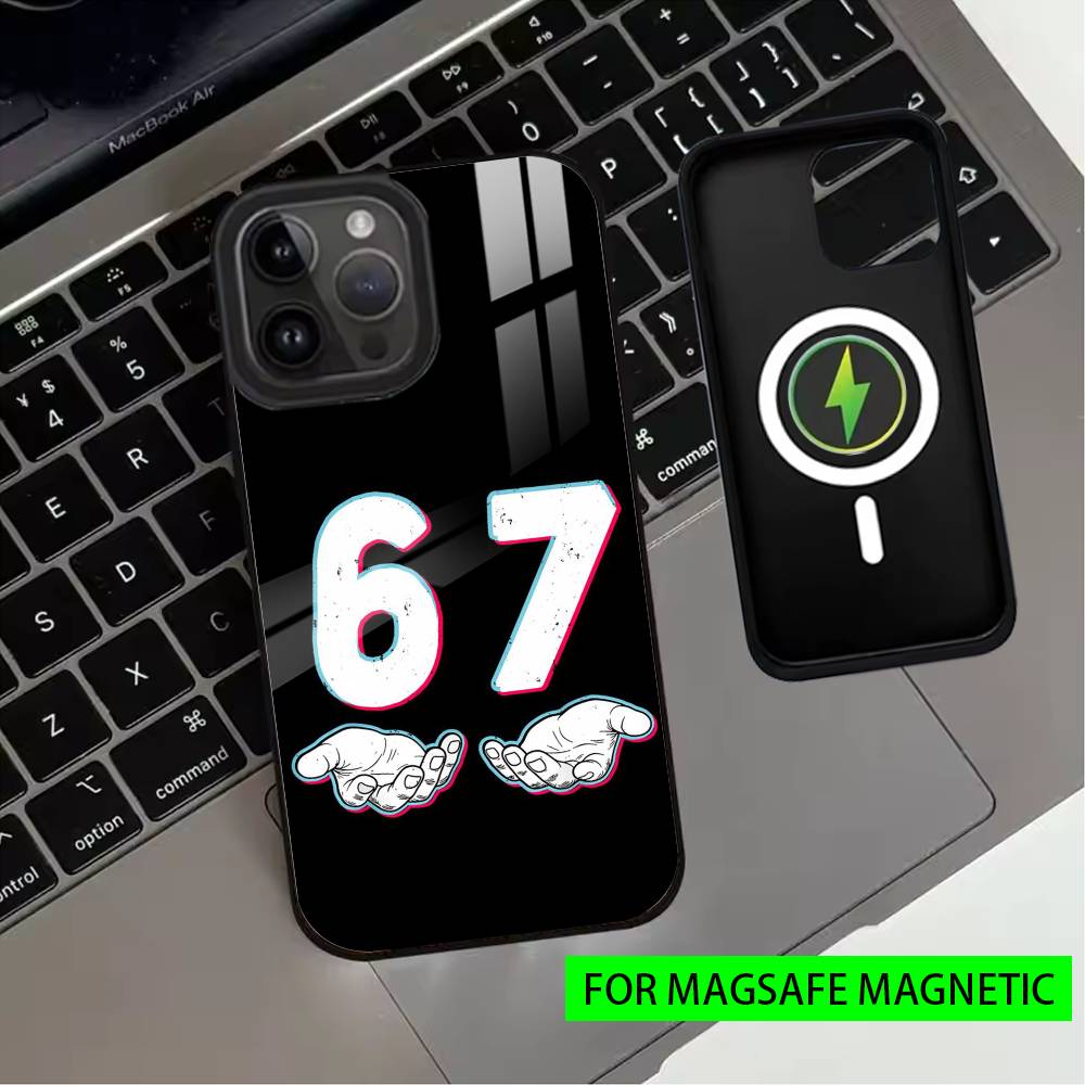 S-Six SS S-Seven 67 Phone Case For iPhone17,16,15,14,13,12,11 Plus,Pro Magnetic with Magsafe Wireless Charging