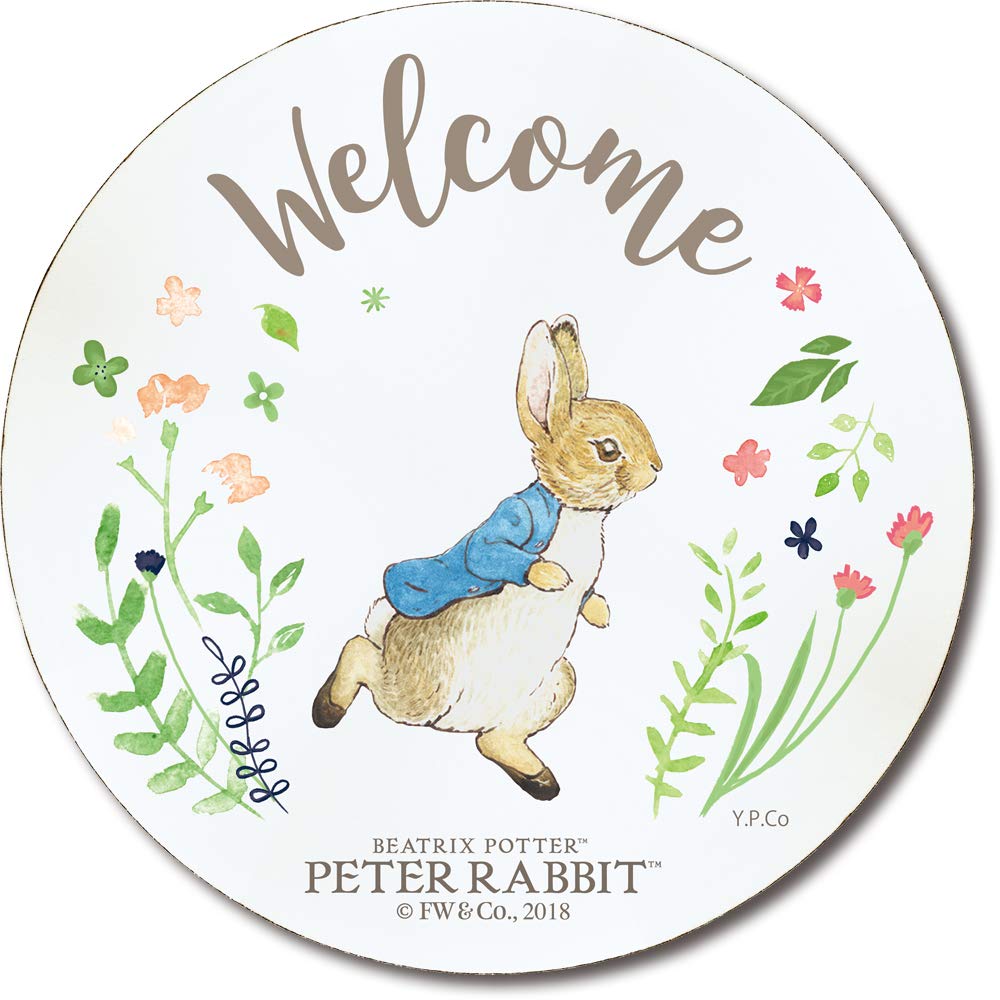 YouPower Peter Rabbit Wooden Welcome Board "Running Peter" PF-01574 W19 X H19 X D1.5cm PF-01574