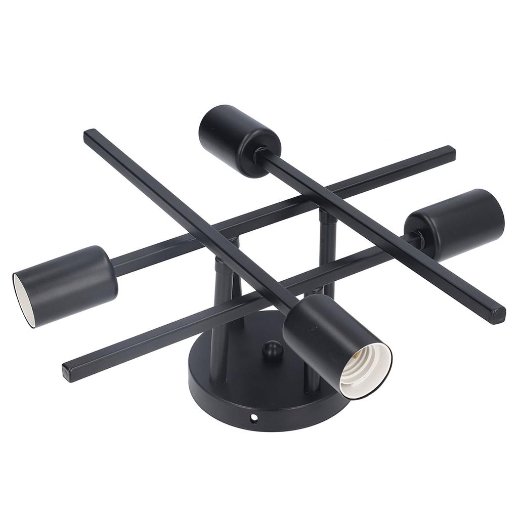 Modern Ceiling Light Fixture 4 Lights Semi Flush Mount Pendant Chandeliers E27 Black 110‑220V