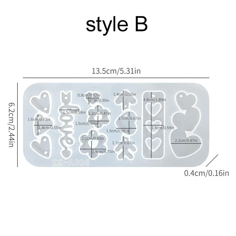 Eardrop DIY Mold with holes Household Drip Glue Jewelry Handmade Love Flower Pendant Resin Valentine Day Earrings Mold TMZ