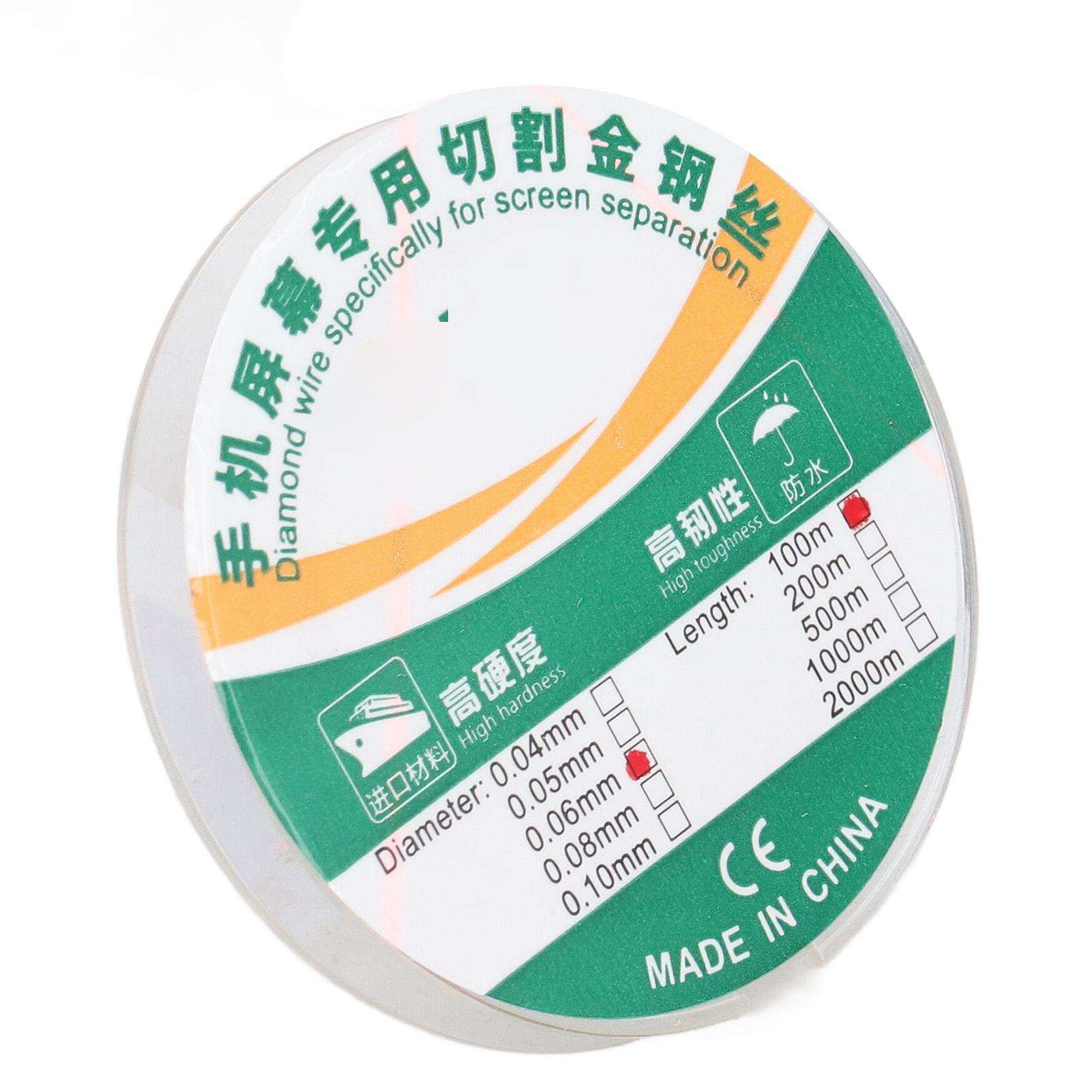 

Проволока из молибденового сплава 100 метров Линия для разделения ЖК-экрана для ремонта мобильного телефона ЛУЧШАЯ0520.06мм