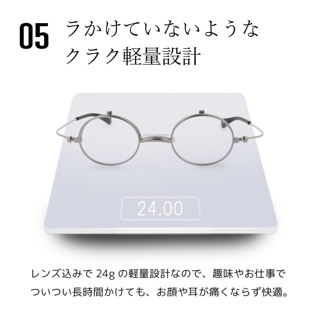[SHIORI] Flip-up Reading Glasses with Photochromic Lenses, Stylish, Slim Design, for Men and Women, with Case, SI-13PH-2 +1.50