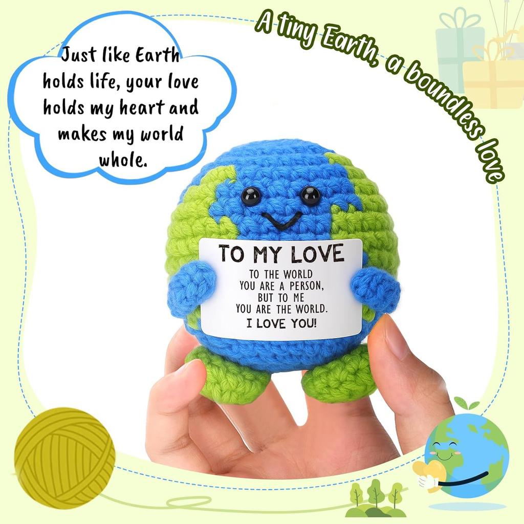 Positive Energy Crochet Earth Doll Crochet Vegetable Fruit Pickle Mini Gift Handmade Knitted Duck Ornament Home Room Decor