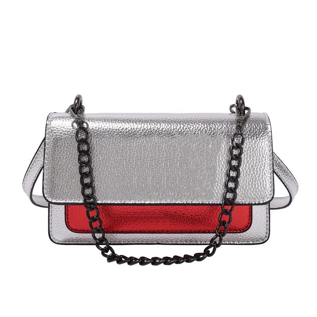 Women's K-G Colorful Splicing Chain Bag Fashionable And Versatile Color Blocking Bag Single Shoulder Crossbody Bag