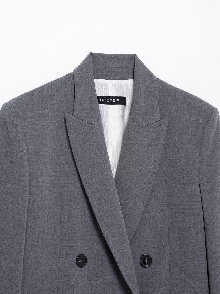 Spring 2025 Women's European & American Style Padded Shoulder Suit Jacket with Casual Pants