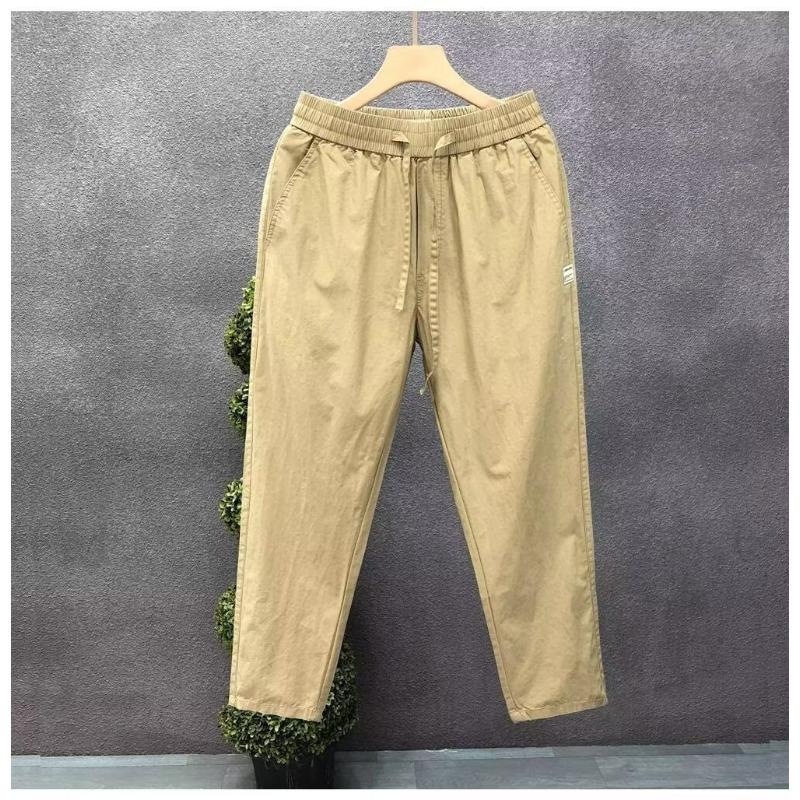 

Новые летние простые однотонные повседневные брюки для мужской моды, легкая роскошь, красивые, с эластичной талией, прямые 3XL