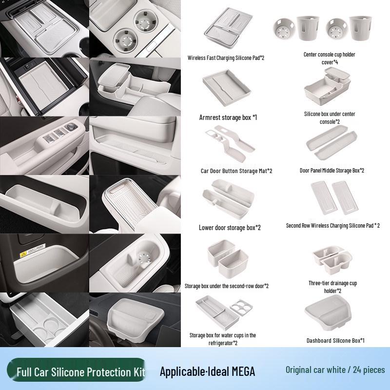 Ideal MEGA Center Console Silicone Phone Holder & Dashboard Storage Box for Car Interior Decoration