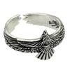 Adjustable Open Ring With Eagle Motif Sterling Vintage Bohemian Couple Finger Men Women