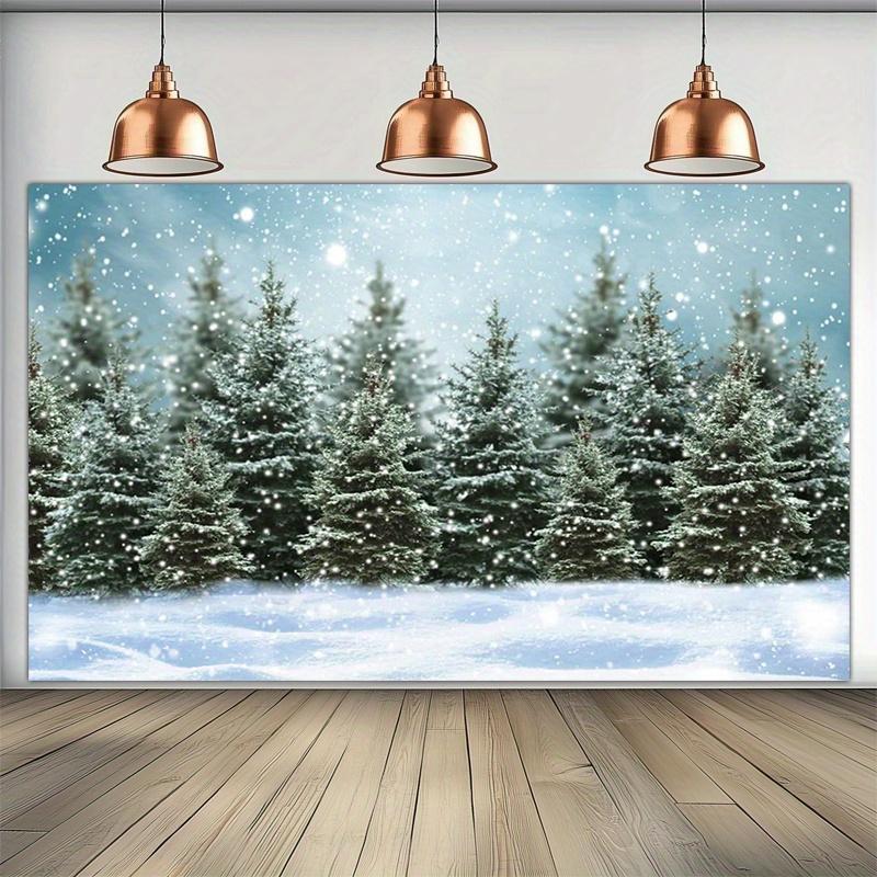 1Pcs Winter Forest Christmas Pine Tree Decoration Background Winter Backdrop For Photo Studio Photo Booth Party