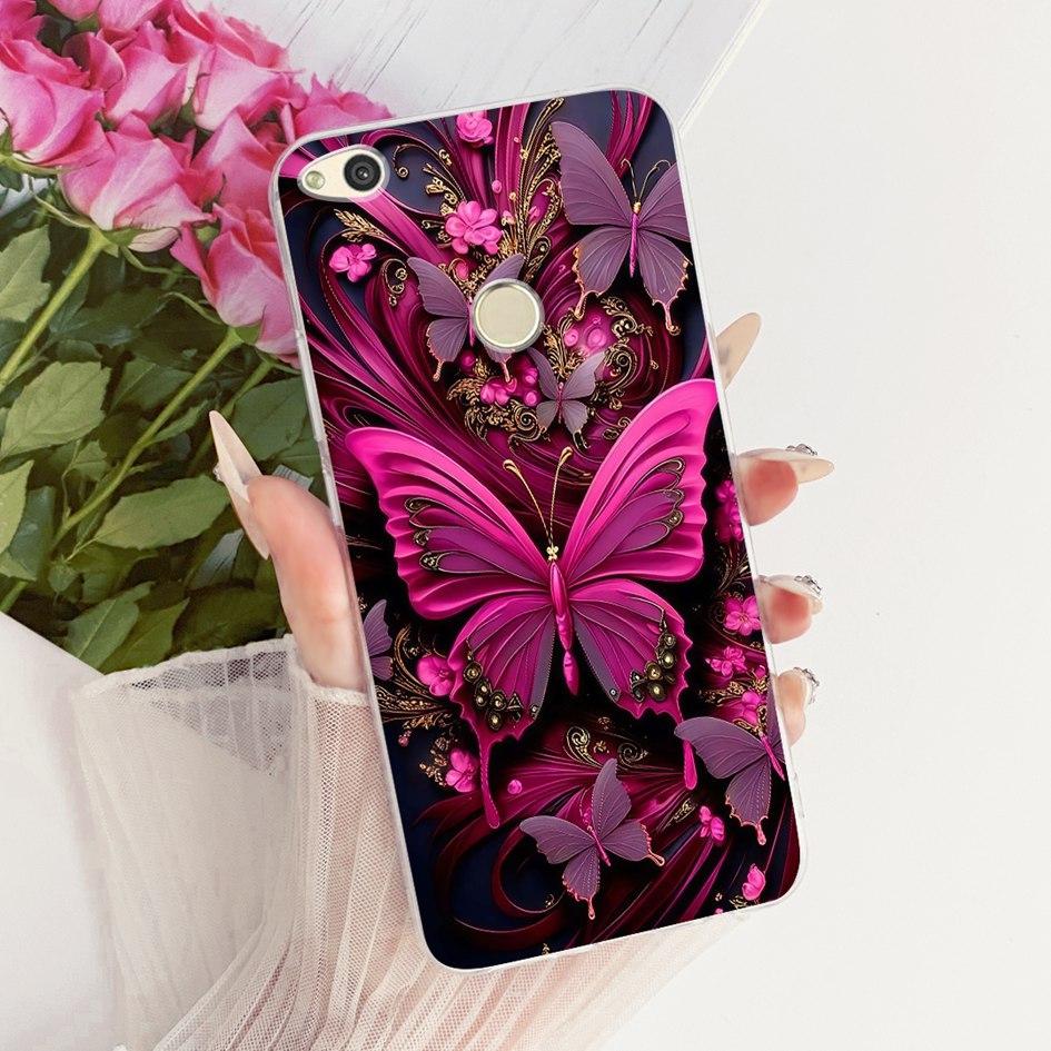 For Huawei P8 P9 Lite 2017 Case PRA-TL10 Cover Fashion Butterfly Soft Clear TPU Phone Case For Honor 8 Lite Nova Lite 2017 Funda
