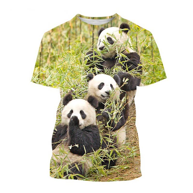 Cute Panda T Shirt Kawaii Animals 3D Print Men Women Short Sleeve T-Shirts Fashion Streetwear Harajuku Kids Tops Tees Clothing