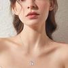 Design Sense Three-dimensional Heart-shaped Synthetic Zircon Pendant Light Luxury Temperament Accessories Internet Celebrities Same Necklace Jewelry
