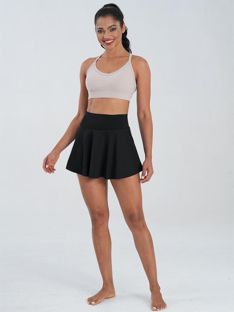 Women's Pleated Tennis Skirt with Shorts - Sport Golf Skort with Pockets, Ideal for Fitness and Running