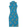 Women Sleeveless Modified Cheongsam, Vintage Floral Chinese Style Midi Qipao Dress, Elegant Formal Split Dress