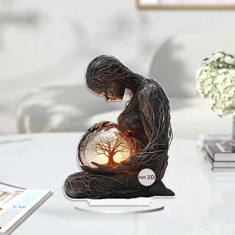 Mutterliebe Lebensbaum Acryl Schreibtischornament - Perfektes Muttertagsgeschenk