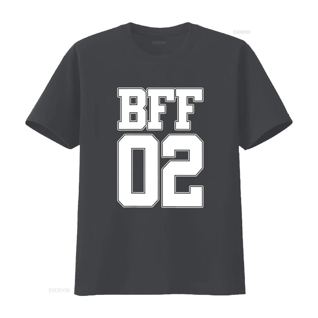 BFF 02 Best Friends Matching tee Bestie Friendship Day T Shirt vintage Washed Breathable Stylish graphic Casual homme