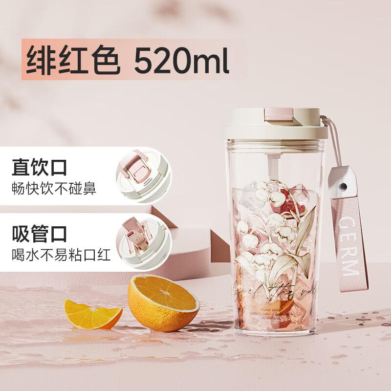 Gemin Lily Series Sparkling Straw Water Bottle