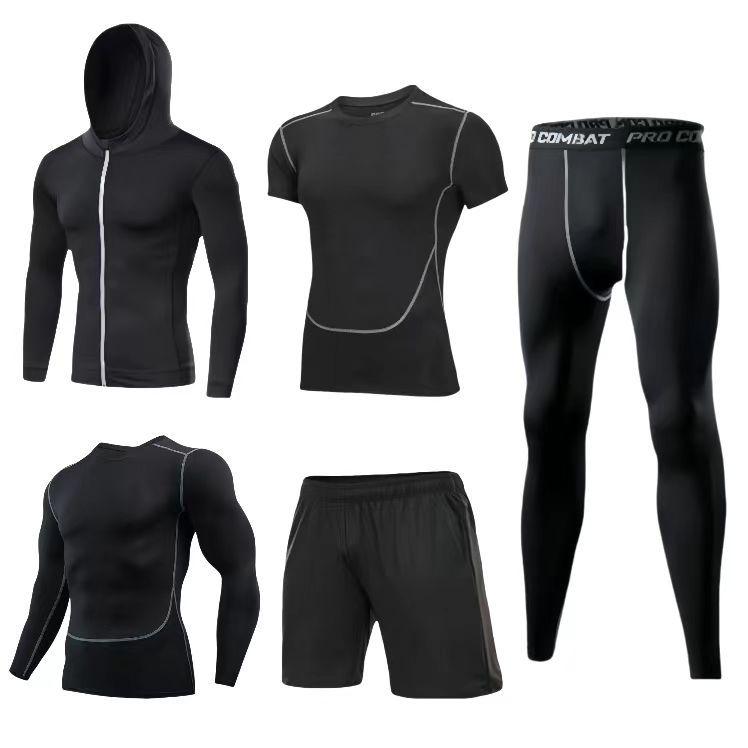 Men's High-Elastic Sportswear Set for Running - Quick-Dry, Moisture-Wicking, Breathable Fitness Tights