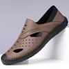 Fashion 2025 Spring Summer New Men's Casual Leather Shoes Hollow Breathable Business Casual Korean Sandals Shoes for Men