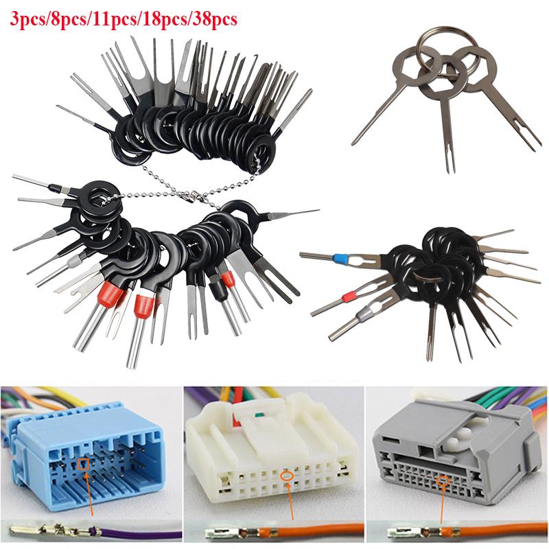 

18/26/38pcs Car Terminal Removal Pin Extractor Kit Electrical Wiring Crimp Connector Car Repair Tool Plug Puller Automotive 18pcs