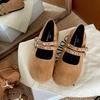 Queen Fan retro versatile flat-bottomed shallow mouth single shoes women's 2025 new autumn skirt soft-soled Mary Jane shoes