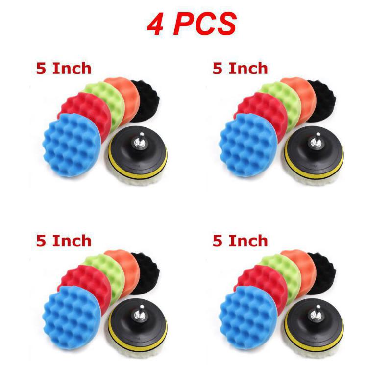 2/3/4 szt. 5 6 7 cali Gąbkowe pady do polerowania samochodu Woskowanie Zestaw do polerowania do łodzi Samochodu Polerka Bufor Wiertarka Koło Polerujące Usuwa