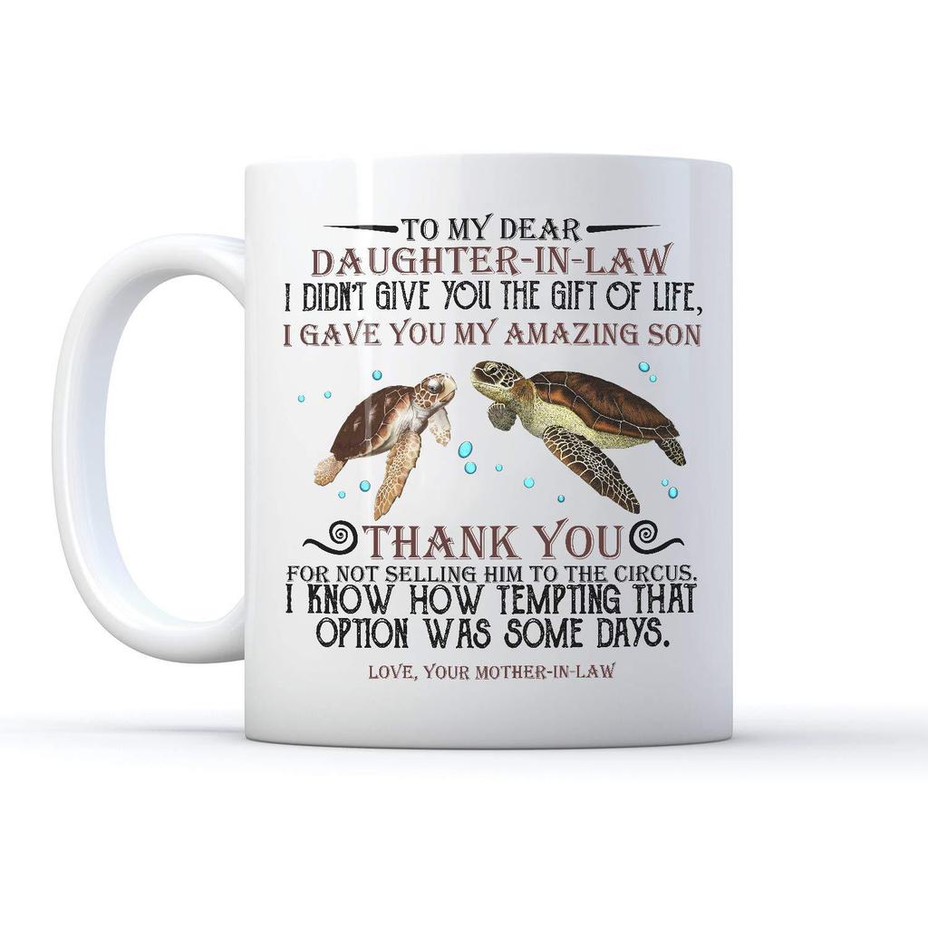 To My Dear Son-In-Law Daughter Daughter Son Ceramic Coffee Mug Water Cup English