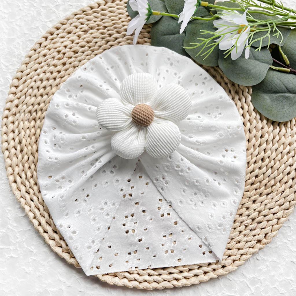 Baby Mädchen Hut Aushöhlen Lieblich Blume Kleinkind Stirnbänder Einfarbig Baby Hut Sommer Weich Atmungsaktiv Dünner Stil 0-2 Jahre