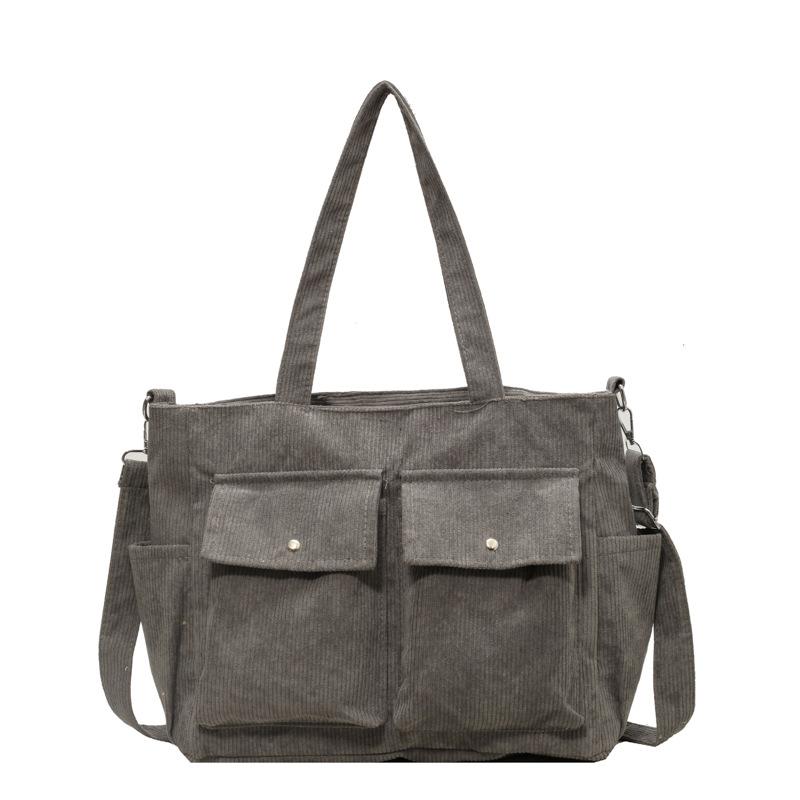 

Vintage Multi Pocket Corduroy Handbag Large Capacity Women s Shoulder Bag Casual Crossbody Bag For Women Commuting