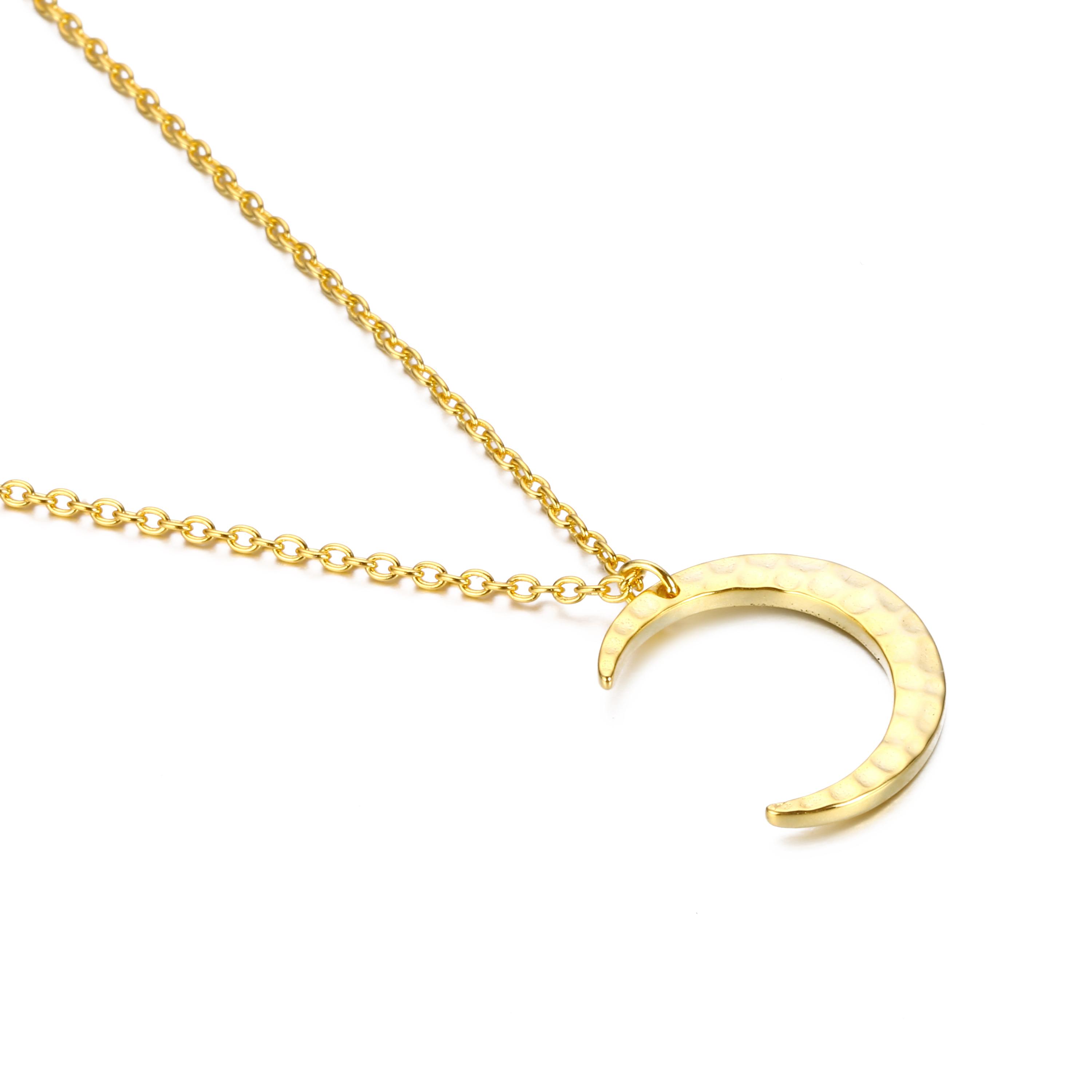 

Модное ожерелье из стерлингового серебра 925 пробы с полумесяцем, элегантный кулон 2 цвета, свадебные украшения, подарок на годовщину для женщин (Ne103232 )