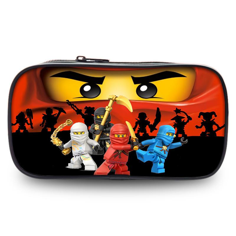 Ninjago Pencil Case For Students With Nylon Material And Storage Pocket