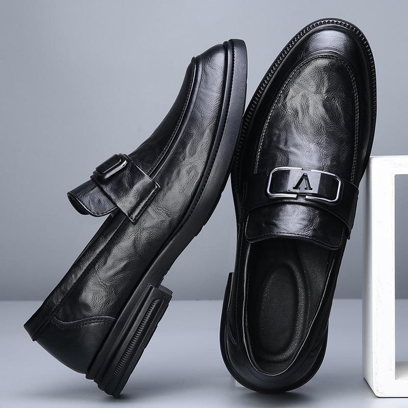 Autumn British Leather Shoes Men's New Formal Soft-soled Men's Shoes Business One-pedal Versatile Casual Leather Shoes Men